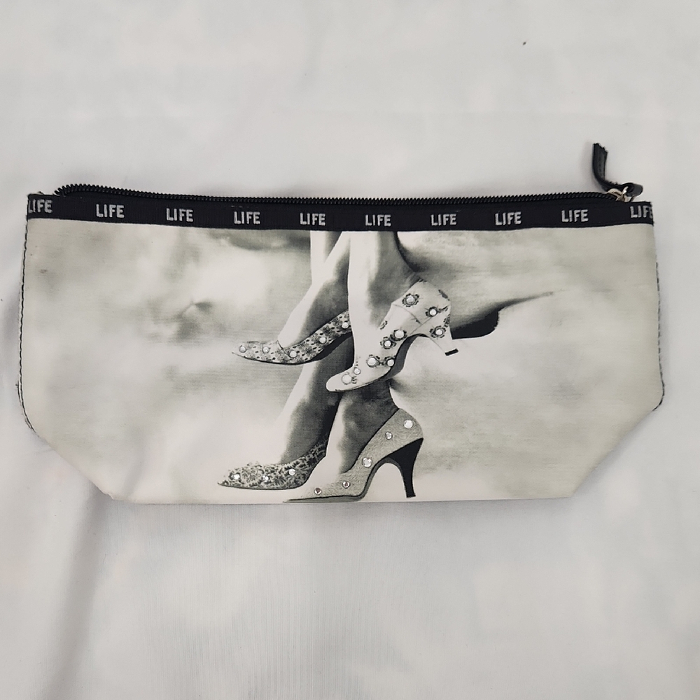 LIFE Stylish Black and White Women's Clutch/ Makeup Bag